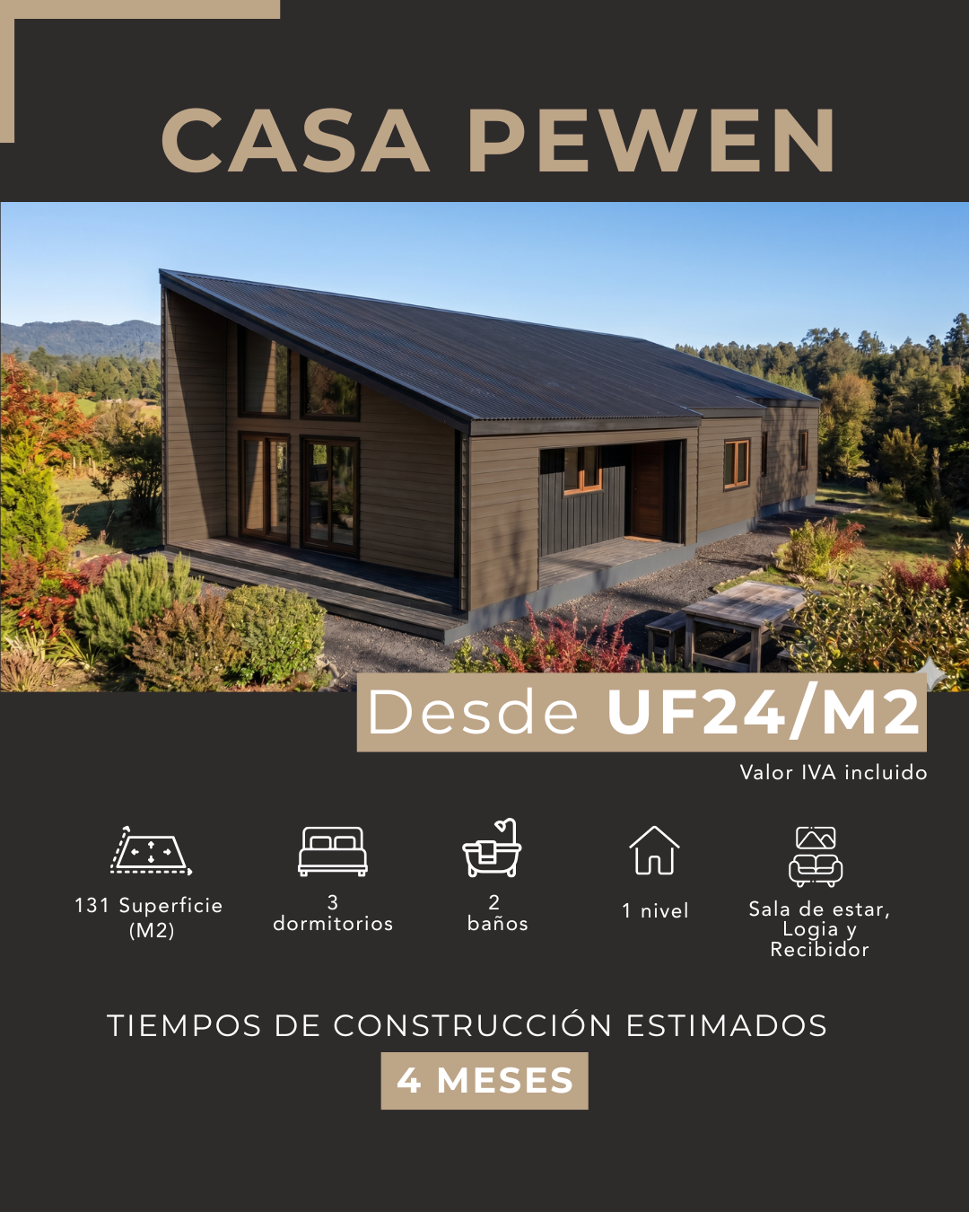 Catalogo casas en construccion en pucon y villarrica